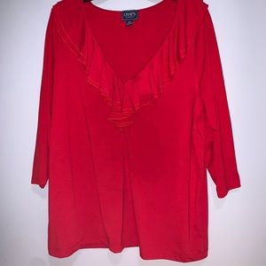 Red ruffle Chaps top